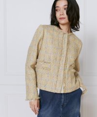 INED/イネド INED 《大きいサイズ》ノーカラーツイードジャケット《Lanificico Campore》/507923564