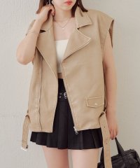 PAL OUTLET/【Chico】フェイクレザーライダースショートベスト/507926038
