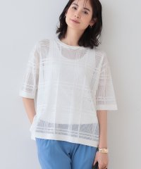 INDIVI/【洗える】メッシュチェック柄ニット/507926178