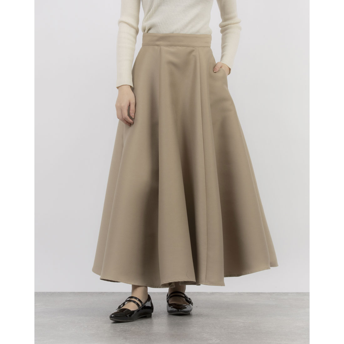 スカート CLANE VOLUME FLARE SKIRT クラネ CLANE VOLUME FLARE SKIRT （BLACK） -ファッション通販