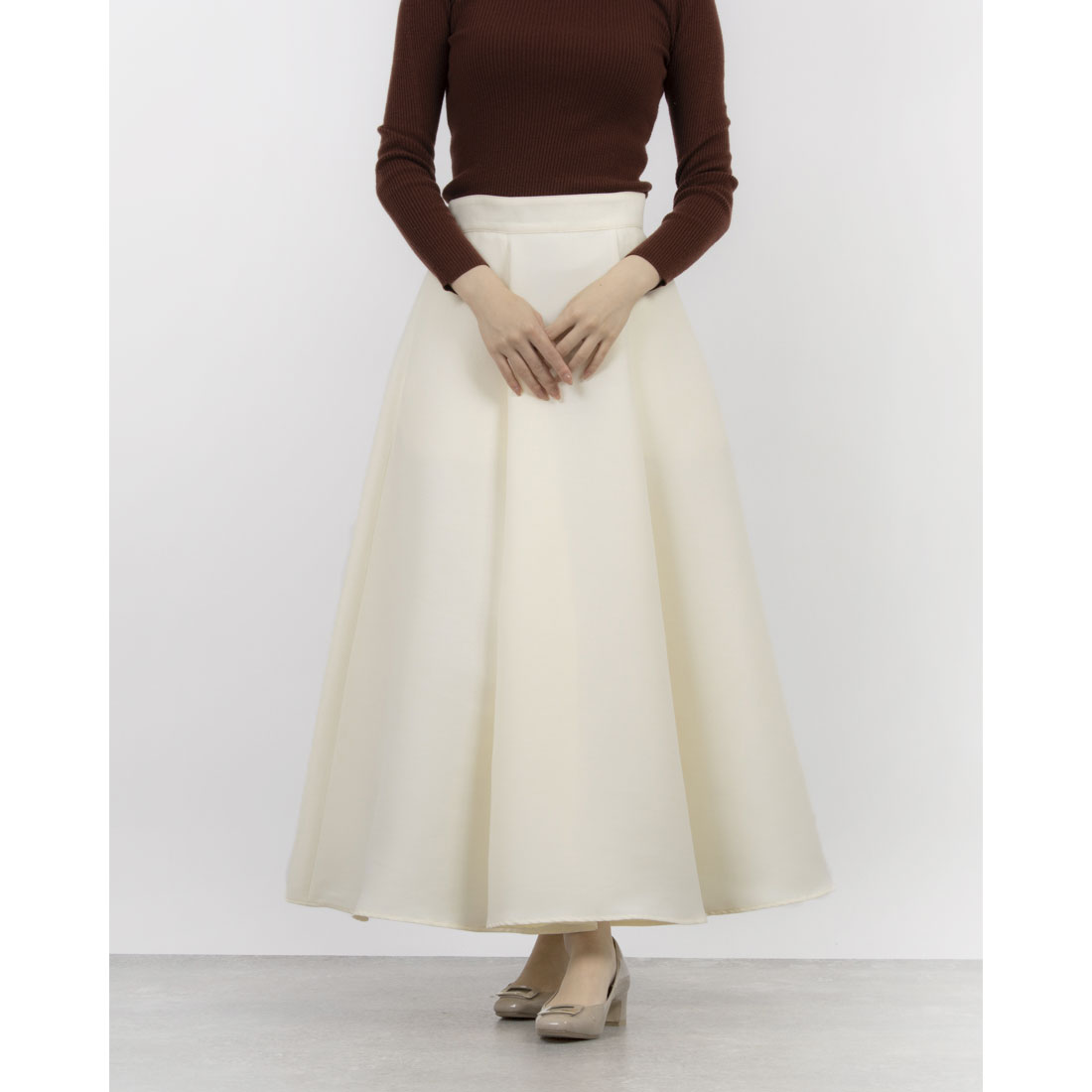 スカート CLANE VOLUME FLARE SKIRT クラネ CLANE VOLUME FLARE SKIRT （BLACK） -ファッション通販