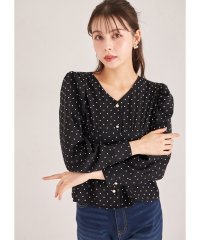 tocco closet/トッコクローゼット tocco closet パール釦ドットペプラムブラウス/507926570