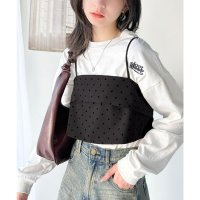 Classical Elf/クラシカルエルフ Classical Elf オールシーズン使える！ドット柄＆調整自在2wayリボンキャミソールビスチェ（セットアップ可能）/507926798