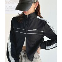 Classical Elf/クラシカルエルフ Classical Elf 【mily bilet】プレート付きサイドレースラインダブルジップトラックジャケット(ショート丈)/507926808