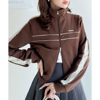 Classical Elf/クラシカルエルフ Classical Elf 【mily bilet】プレート付きサイドレースラインダブルジップトラックジャケット(ショート丈)/507926808