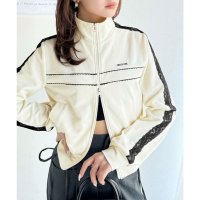 Classical Elf/クラシカルエルフ Classical Elf 【mily bilet】プレート付きサイドレースラインダブルジップトラックジャケット(ショート丈)/507926808