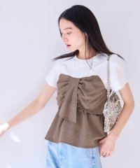 VIS/【新色追加】【美easy】ねじりリボンTシャツドッキングプルオーバー【接触冷感/洗える】/507926823