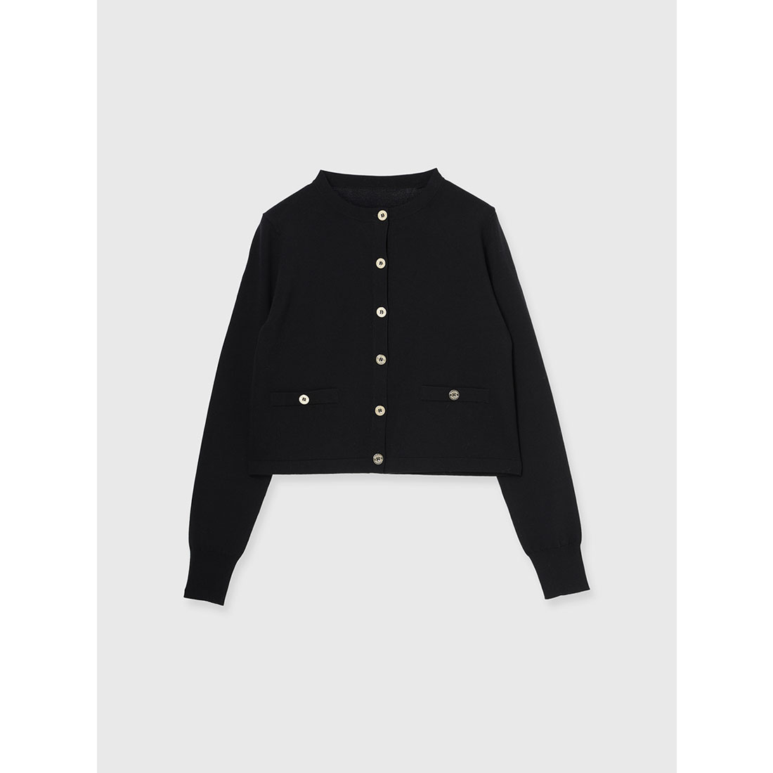 シルクブレンドベーシックニットカーディガン(F IVORY/BLACK