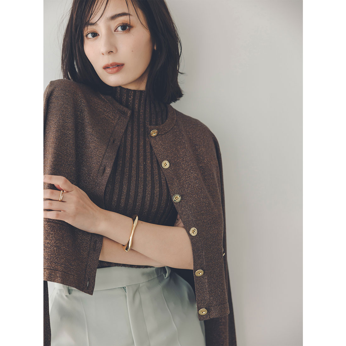 アニュアンス anuans シルクブレンドベーシックニット