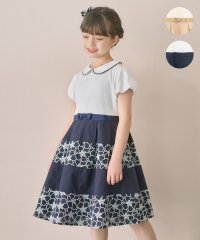 KUMIKYOKU KIDS/【150－160cm】フラワーパネルボーダー ワンピース/507927049