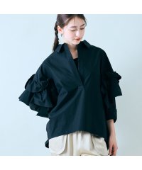 Audie a Muses/袖フリルオーバーシルエットブラウス/507927100