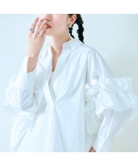 Audie a Muses/袖フリルオーバーシルエットブラウス/507927100