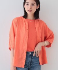 INDIVI/【毎年人気！／フレンチリネン】5分袖バンドカラーブラウス/507927156