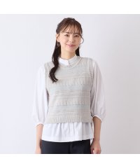 Liliane Burty ECLAT/【S・Mサイズ】ラメボーダーニットベスト/507927190