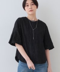 INDIVI/春SALE！【洗える】フラワーカット刺繍フレアスリーブブラウス/507927317