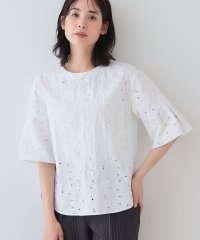 INDIVI/春SALE！【洗える】フラワーカット刺繍フレアスリーブブラウス/507927317