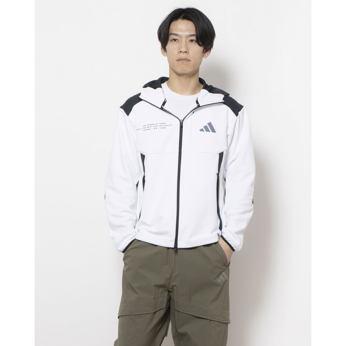 adidas ジップアップジャケット ホワイト adidas Z.N.E. Full-Zip Hooded Track Jacket - White | Free