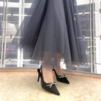 R&E/アールアンドイー R&E 【2025SS新作】【R&E】ビジューリボンバックストラップヒールパンプス/507927658