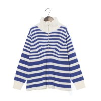 UNITED COLORS OF BENETTON/ユナイテッド カラーズ オブ ベネトン UNITED COLORS OF BENETTON. ジップアップハイネックボーダーウールニット・セーター/507927794