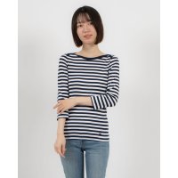 UNITED COLORS OF BENETTON/ユナイテッド カラーズ オブ ベネトン UNITED COLORS OF BENETTON. ブランドロゴ刺繍入り先染めボートネック7分袖ボーダーTシャツ・カッ/507927999