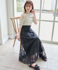 MAJESTIC LEGON/バックレースアップフレアスカート/507841497