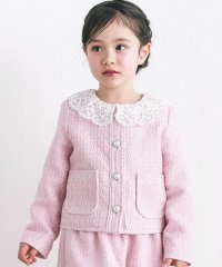 BeBe/【お揃い】ブロッサムラメツイードパールボタンノーカラージャケット(100~150/507888975