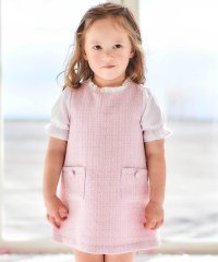 BeBe/【お揃い】ブロッサムラメツイードパフスリーブワンピース(80~90cm)/507888998