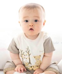 fillot de bebe reduction/オーガニックコットンクマチェック半袖Tシャツ(70~90cm)/507889014