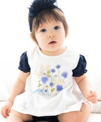 fillot de bebe reduction/天竺花柄プリントパフスリーブTシャツ(70~90cm)/507889015