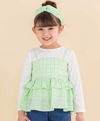 Noeil aime BeBe/【お揃い】ワッシャーチェックキャミ重ね着風長袖Tシャツ(80~130cm)/507901324