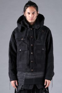 D.HYGEN/ディーハイゲン D.HYGEN Classed Patchwork Jacquard Hood Attached Jacket/507929238