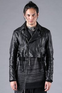 D.HYGEN/ディーハイゲン D.HYGEN Horse Leather Cropped W Riders Jacket/507929246