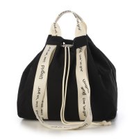 UNGRID bag/アングリッド Ungrid 撥水.防水.軽量ソフトナイロン ロゴテープ 牛革ハンドル 2WAY 巾着トートバッグ/506970638
