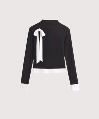 LA POMME petit/ラポミ プチ LA POMME petit Half Neck Ribbon Point Top/507932340