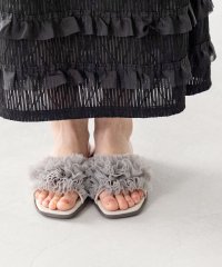 Menue/メヌエ Menue スクエアトゥ チュールフリル フラットサンダル/507932346