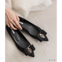 RANDA/ランダ RANDA モノグラムパーツリボンフラットパンプス/507932376