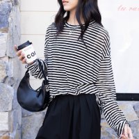 Doux Belle/ドゥー ベル Doux Belle ストライプ柄 ロングTシャツ カットソー/507932628