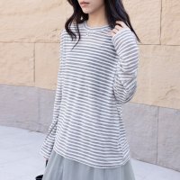 Doux Belle/ドゥー ベル Doux Belle ストライプ柄 ロングTシャツ カットソー/507932628
