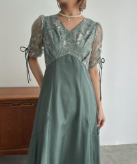 aity/アイティ aity Vネックリーフレースオーガンジードレス 結婚式 二次会 成人式 同窓会 パーティードレス オケージョンドレス お呼ばれワンピース/507932663
