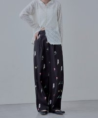 etoll./エトル etoll. 花柄プリントタックワイドパンツ/507932672