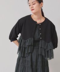 SunaUna/スーナウーナ SunaUna 【裾シフォン／パフスリーブ】ペプラムブルゾン/507932737