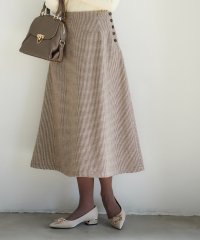 12Twelve Agenda/トゥエルブアジェンダ 12Twelve Agenda ガンクラブチェックサイド釦Aラインスカート/507933028