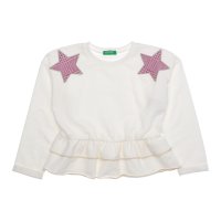 UNITED COLORS OF BENETTON/ユナイテッド カラーズ オブ ベネトン UNITED COLORS OF BENETTON. キッズスターモチーフフリル丈ショートスウェットトップスG/507933078
