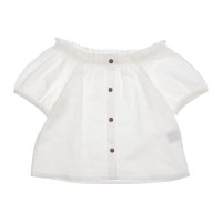 UNITED COLORS OF BENETTON/ユナイテッド カラーズ オブ ベネトン UNITED COLORS OF BENETTON. キッズシャーリングネック飾りボタン半袖リネンシャツ・ブラウスG/507933148