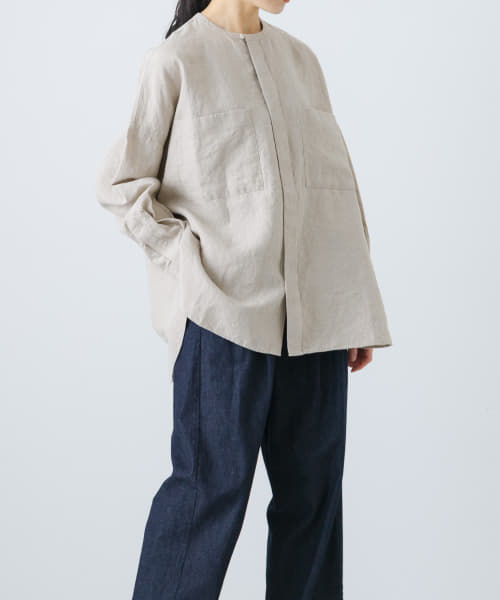 新品◯かぐれ　リネンWポケットワイドシャツ リネンWポケットワイドシャツ(507933746) | かぐれ(KAGURE) - d