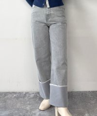 NICOLE CLUB/ロールアップワイドデニムパンツ/507892307