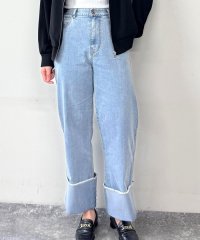 NICOLE CLUB/ロールアップワイドデニムパンツ/507892307