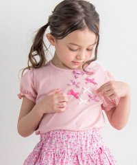 Tartine et Chocolat/ベア天竺リバティ(Aralia Pansy)リボン半袖Tシャツ(90~140cm/507915853