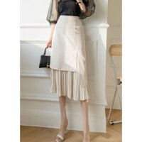Belle Cie/ベルシー Belle Cie スカート プリーツ タイト きれいめ フォーマル 上品 アシメ レディース 韓国ファッション 入学式 卒業式 礼服 オフィス ひざ/507934054