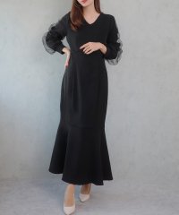 CENEA/セネア CENEA CENEA Vネックシアースリーブマーメイドワンピース/507934497